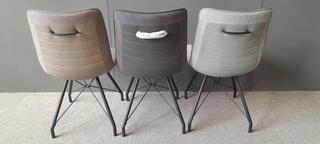 3x Eetkamerstoelen, mint/taupe/antraciet